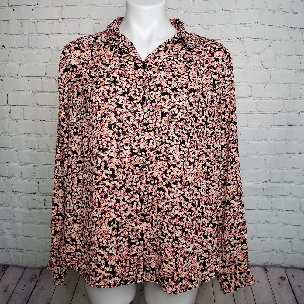 H&M Pink Floral Lightweight Blouse Size M